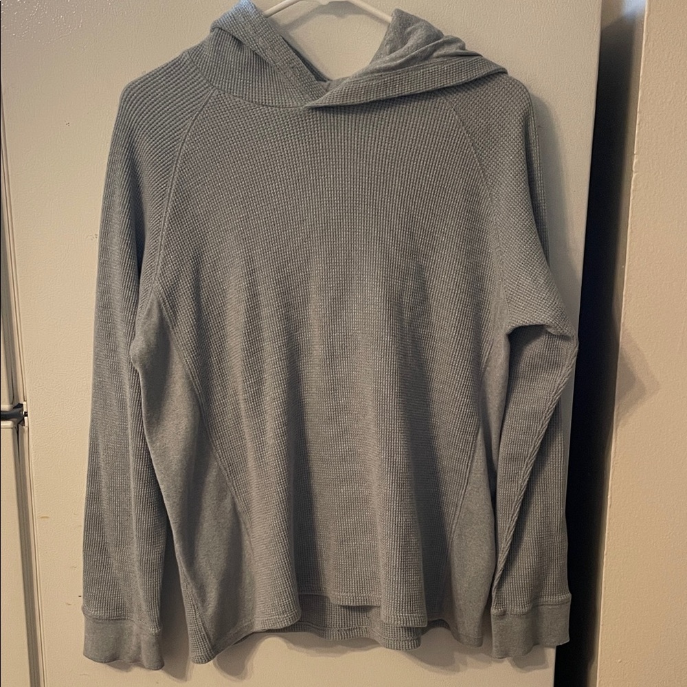 Vince‎ Women’s Size Large Powder Blue 100% Pima Cotton Hooded Thermal Sweater